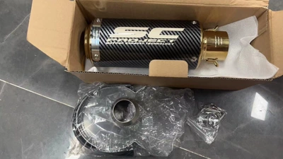 Yamaha Kawasaki Honda modified SC — Exhaust pipe - 32-89-round-mouth-full-imitation-carbon