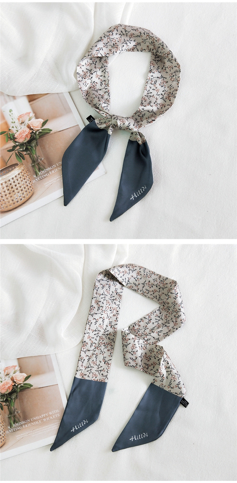 Mode Einfachen Seidenband Schal display picture 17