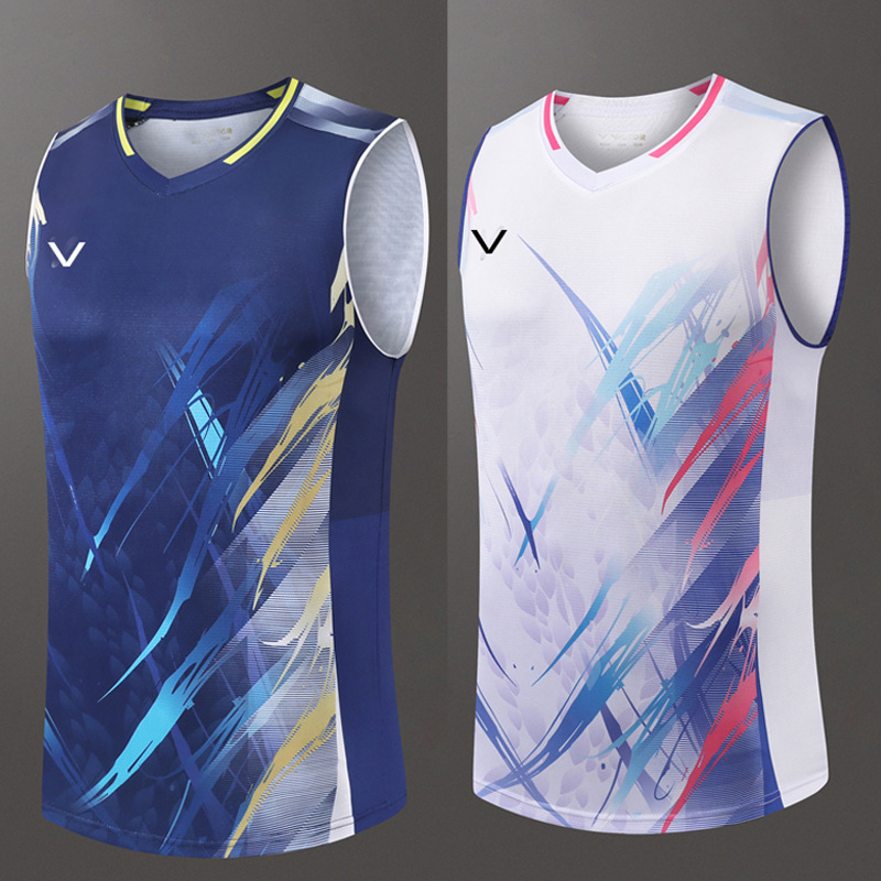 New Badminton Uniform Sleeveless Vest Men's Volleyball Uniform Summer Student Tennis Uniform Competition Uniform Quick-Drying Top 849
