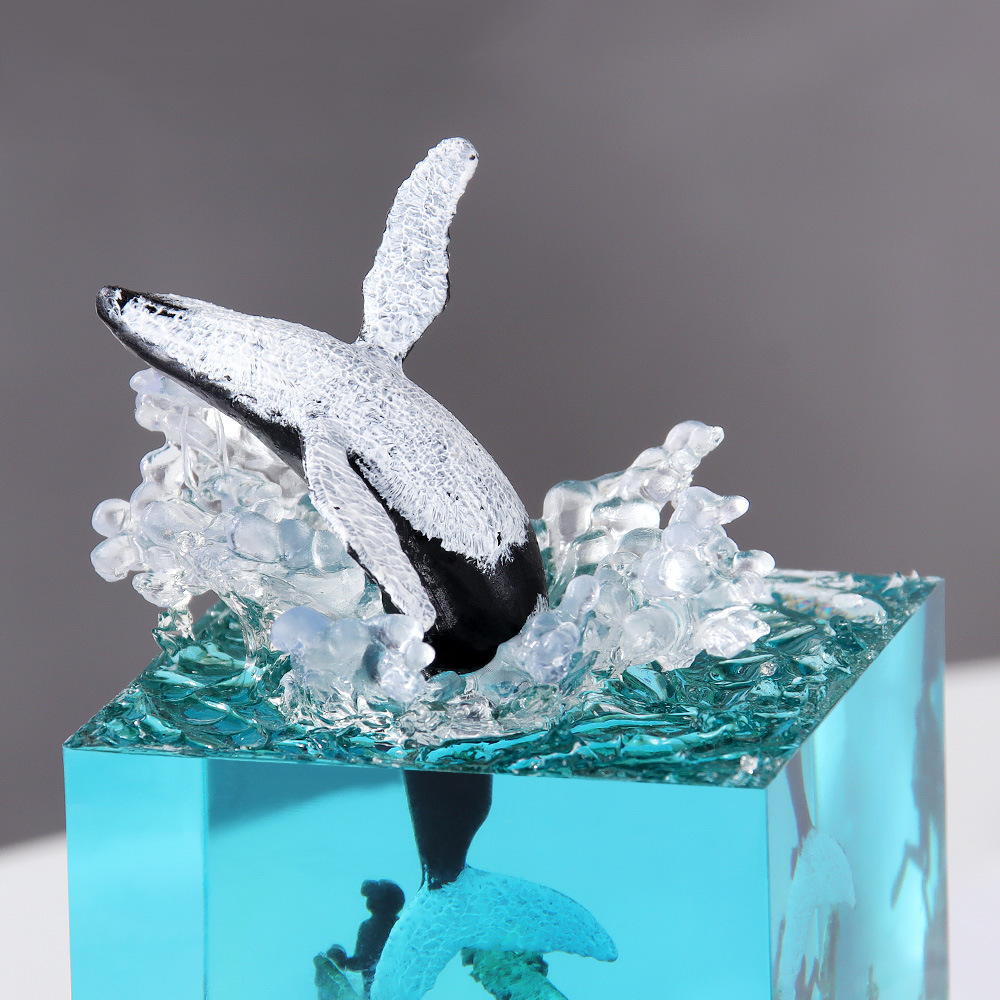 Handmade Marine whale resin ornaments humpback whale epoxy modern home creative birthday gift crafts