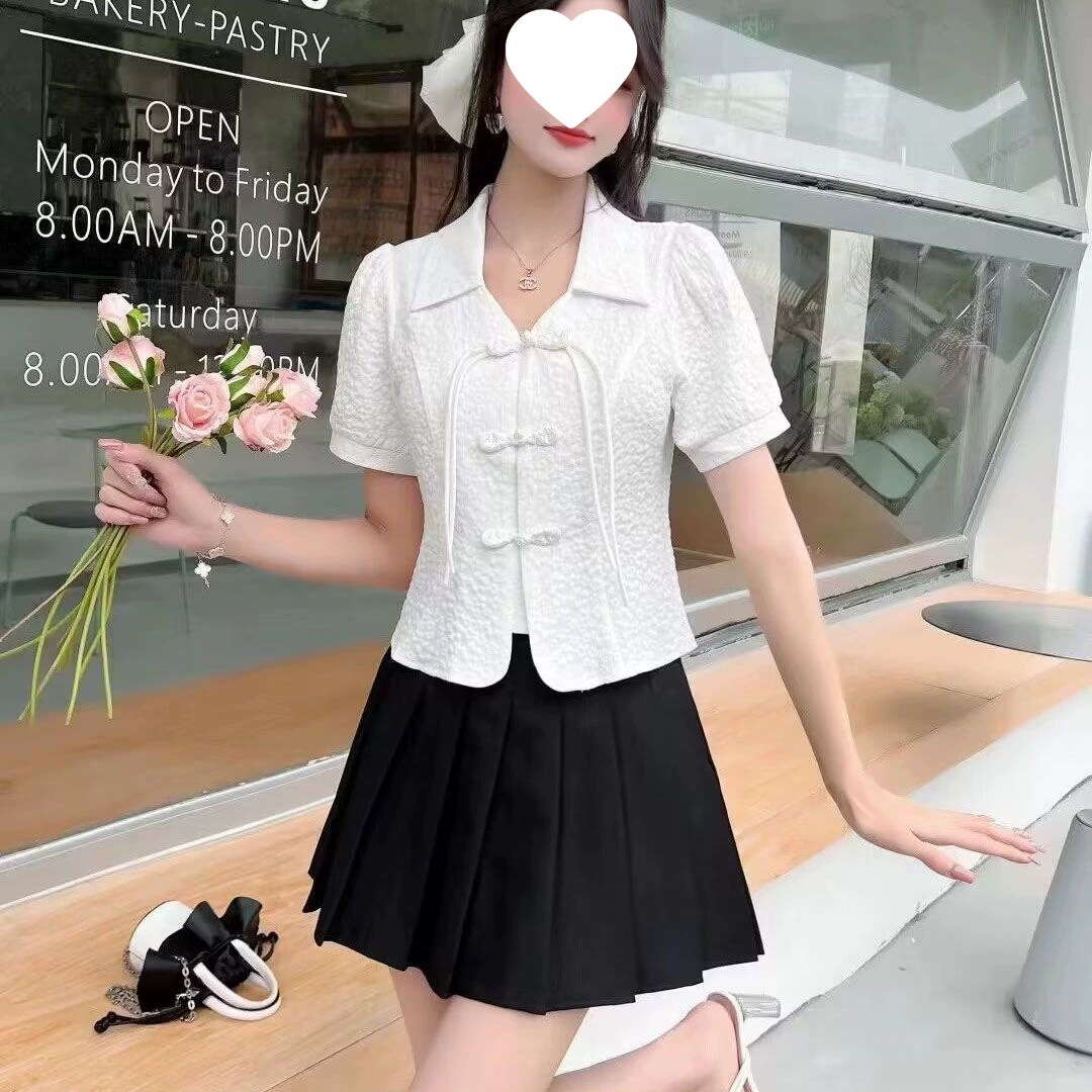 Ретро летняя блузка женская, короткий рукав, вестерн-стиль, абрикосовый или белый