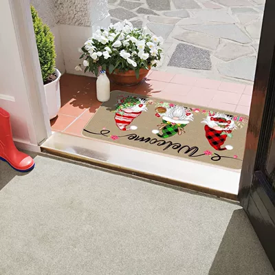 Cross-border Amazon Christmas Cartoon Floor Mat Crystal Velvet Easy-care Dirty-resistant Non-slip Entrance Kitchen Door Mat (Avtomobil döşəmə paspasları) - christmas-1-4060cm