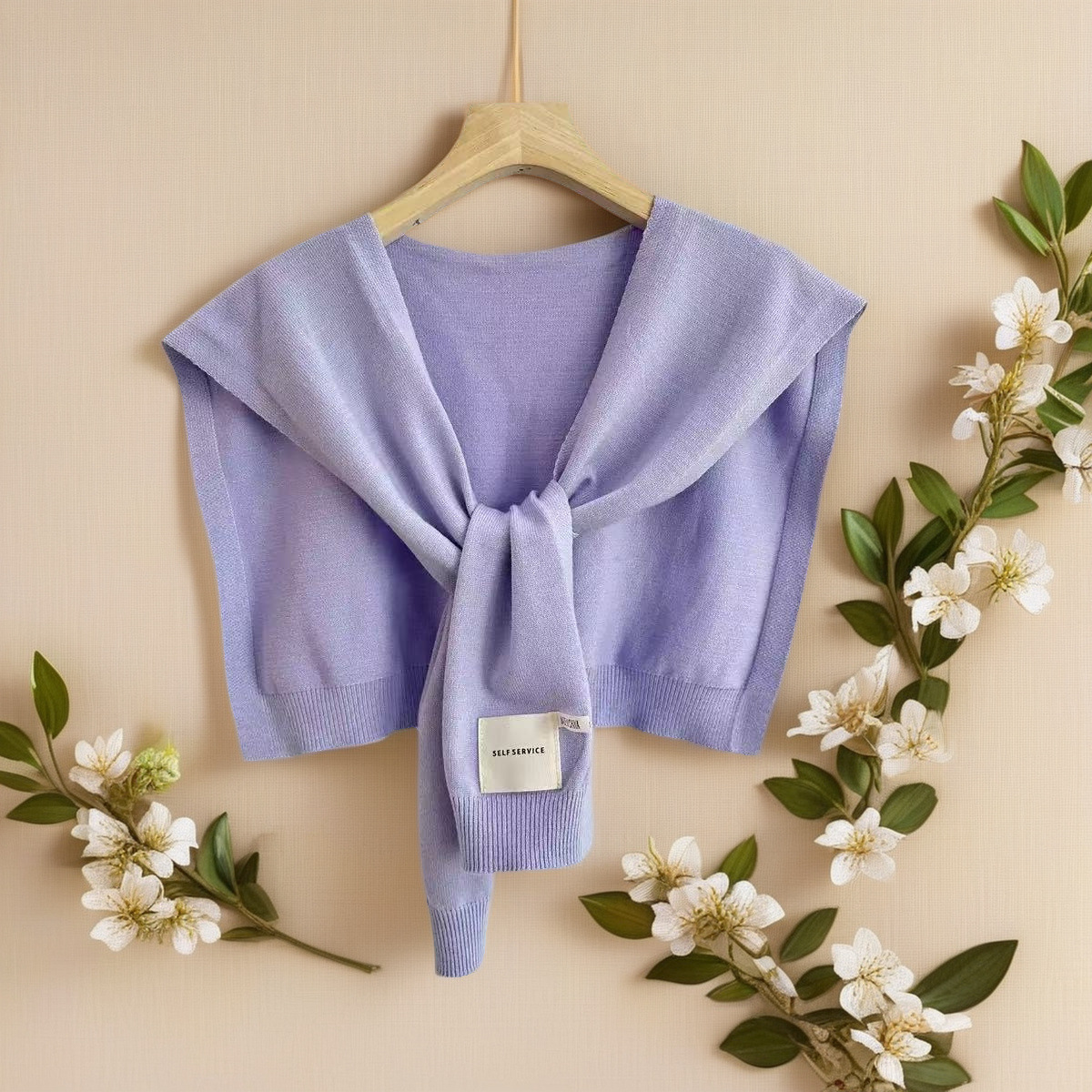 新款韩版纯色针织披肩女外搭2025时尚洋气空调保暖护颈搭肩小坎肩