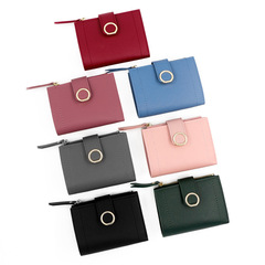 Factory direct supply of new women's zipper short wallet buckle fresh literary small square bag coin purse ladies bag