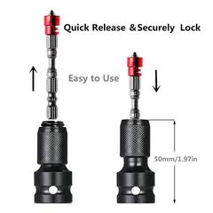 Electric wrench conversion chuck telescopic hexagonal conversion head drill chuck adapter 1/2 to 1/4 air gun sleeve cartridge sleeve