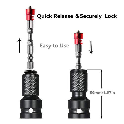 Electric wrench conversion chuck telescopic hexagonal conversion head drill chuck adapter 1/2 to 1/4 air gun sleeve cartridge sleeve