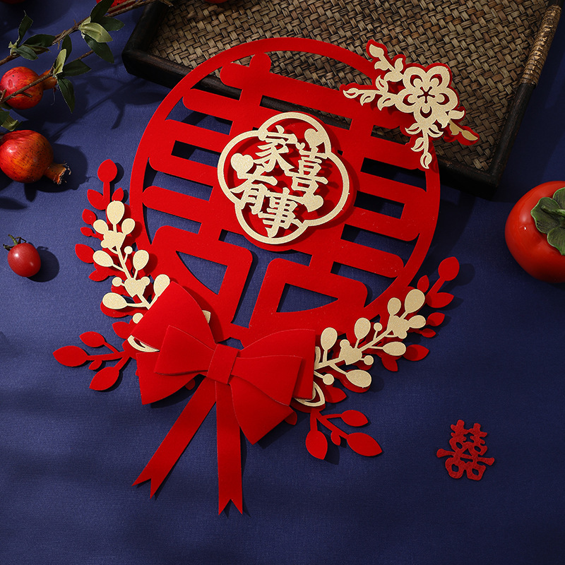 Pegatinas de Boda boda especial diseño de la habitación de la boda puerta nueva decoración de la casa pegatinas de puerta traje de dormitorio de las mujeres