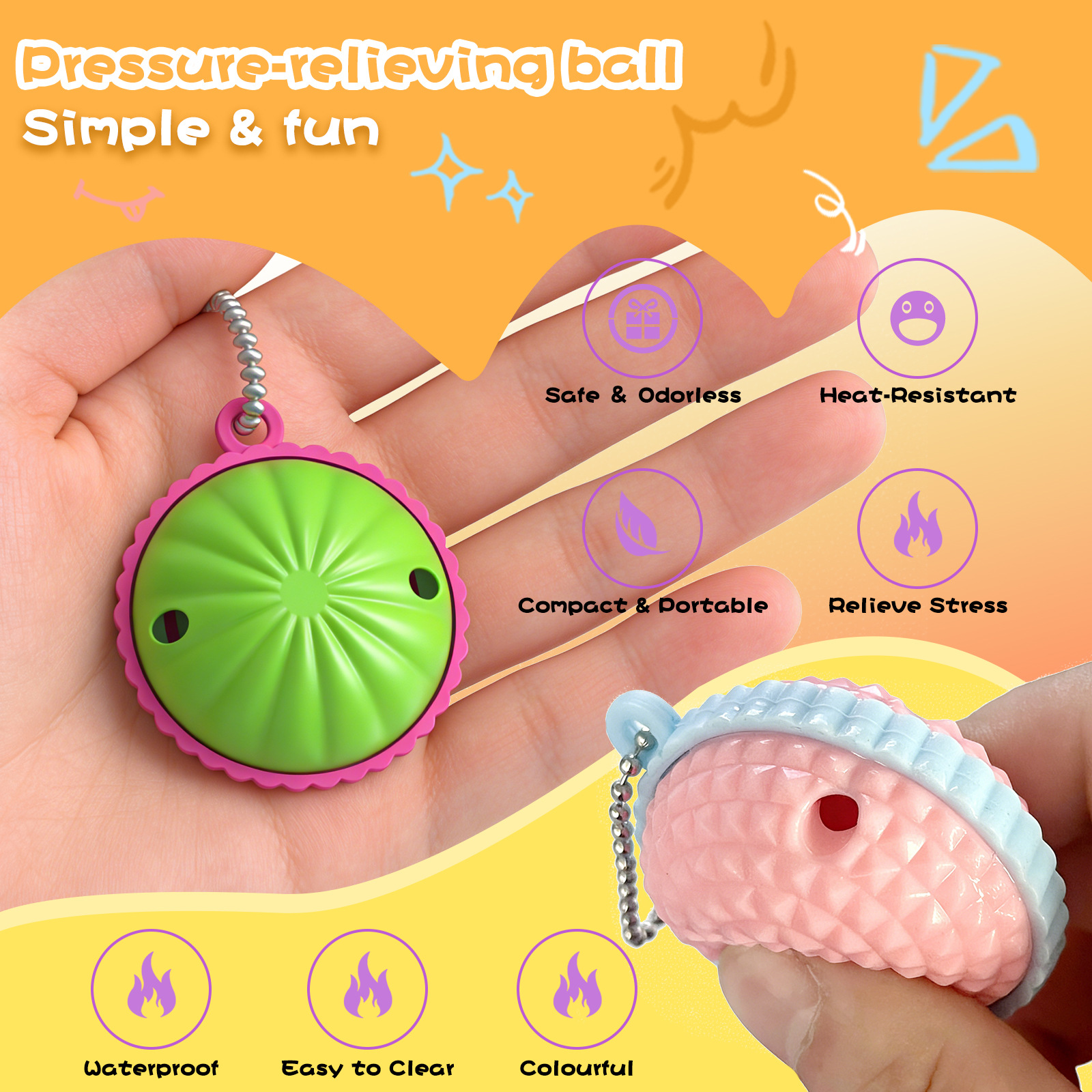 Silicone transfronterizo 3D pellizco pellizco Fidget Toys bola de descompresión sensorial árbol de Navidad pequeño colgante regalo llavero