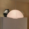 White mushroom encrypted paper lamp with light line + lamp holder + warm light bulb