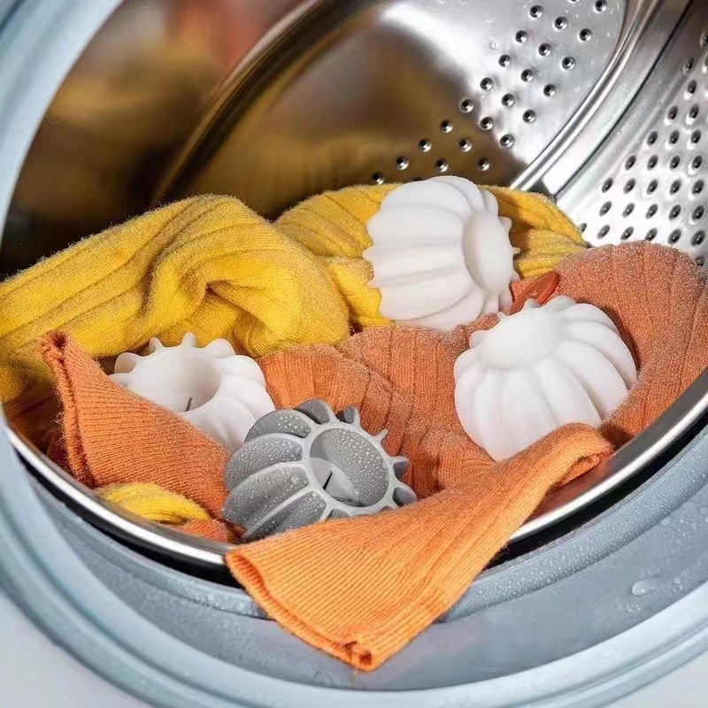 Anti-tangle laundry ball for agitator washers, anti-tangle dirt-removing and wrinkle-preventing ball for drum washers—keeps clothes from knotting.