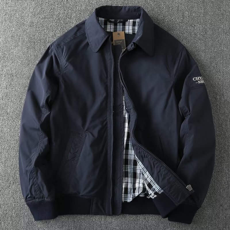 Spring and Autumn 2023 Autumn and Winter New American Men's Af Casual Lapel Jacket Workwear Solid Color Jacket Men's Windproof Jacket