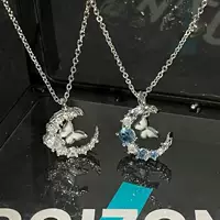 Луна Луна бабочка ins ожерелье снежинка ниша темперамент легкий экстравагантный высокого класса ключицы Подружка пара
