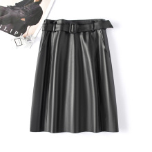 海宁真皮皮裙女2025秋冬新款显瘦百搭中长款高腰包臀一步裙半身裙