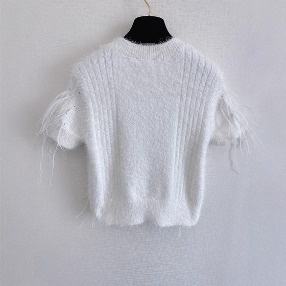 Nanyou Vintage Chic Tassel Knitted Sweater Jacket Women's Autumn and Winter 2024 New Single-breasted Loose Slimming Top
