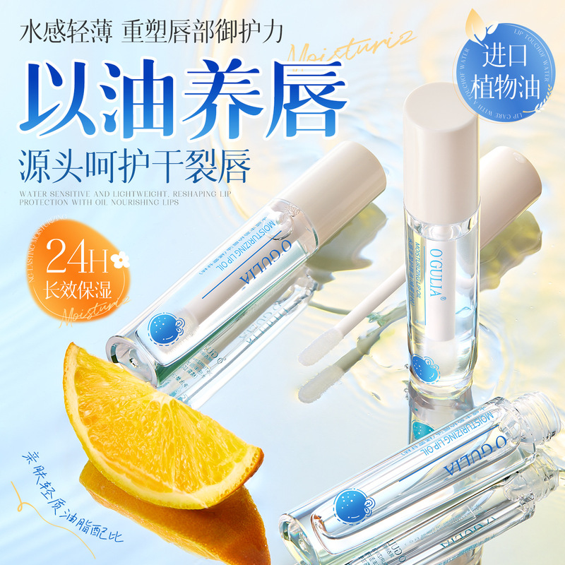 阿古丽娅水感丰盈护唇油(橘雾甘枝)3m l补水保湿滋润护理唇油批发|undefined