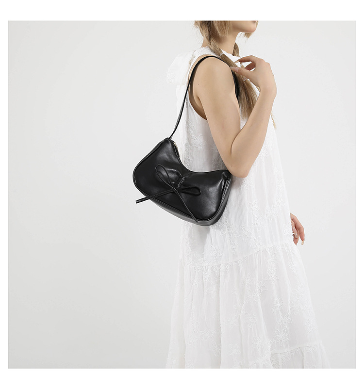 This is a trendy and fashionable single-shoulder crossbody bag with a simple bow design for women's 2024 autumn and winter collection undefined