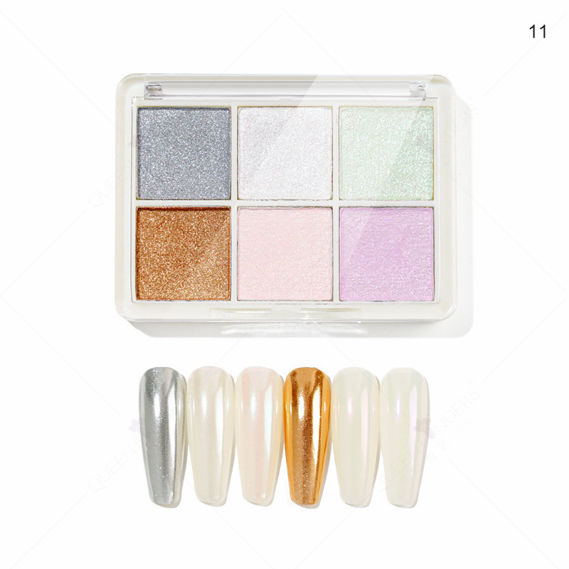 Polvo mágico de espejo, polvo de brillo plateado aurora, polvo de luz de luna, polvo mágico sólido de espejo, polvo de espejo, polvo camaleón, polvo de sombra de ojos, polvo aurora