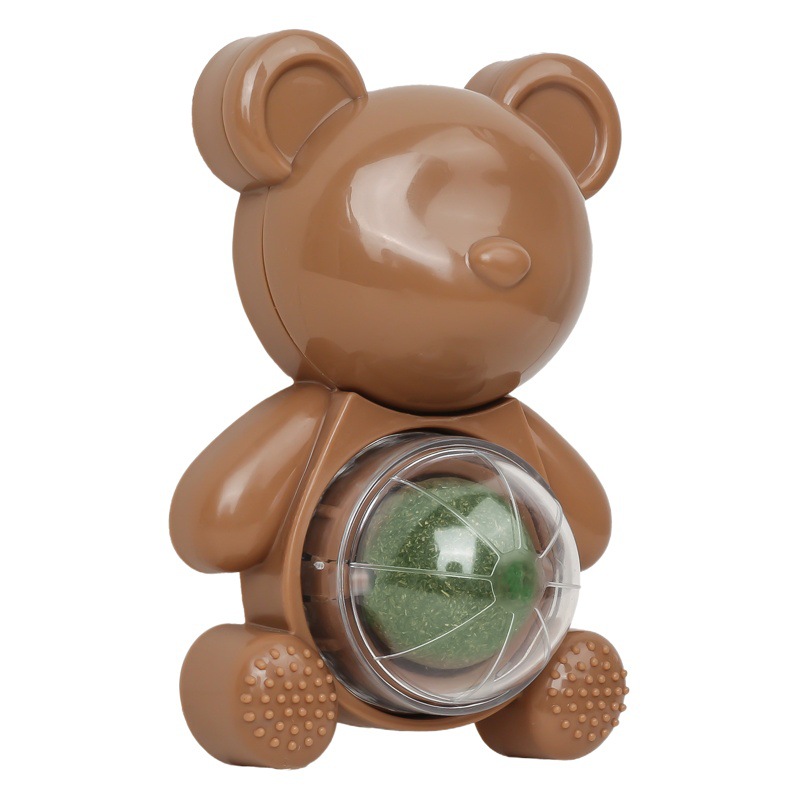 Nuevo oso giratorio catnip gato hierba gato azúcar dos en uno auto-Hi gato molar divertido gato palo juguete divertido gato artefacto