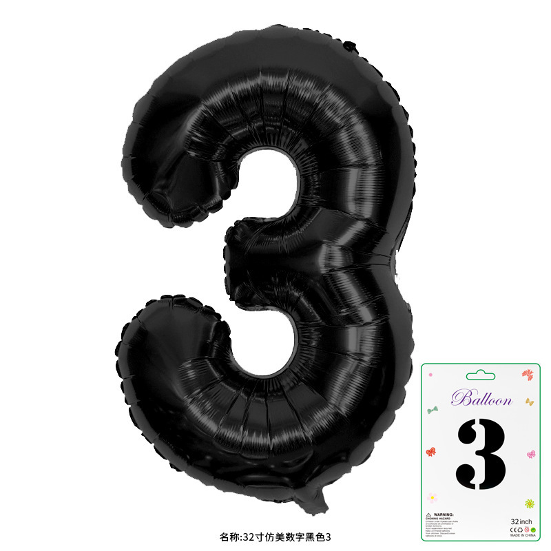 32寸卡装美版数字0到9气球儿童生日派对装饰婚庆婚房布置数字气球|undefined