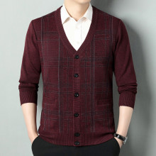 新款男士中年商务毛衣开衫外套2025春秋季长袖外穿修身百搭针织衫