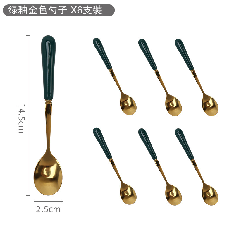 Nórdico luz lujo fruta tenedor cuchara cerámica tarro de almacenamiento traje creativo Luna pastel cuchillo tenedor cuchara de acero inoxidable fruta tenedor hogar