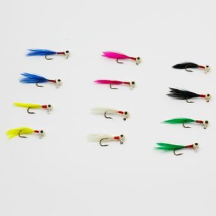 Factory wholesale multi-purpose non-winding colored lead hook freshwater fishing tools bionic feather Luya bait