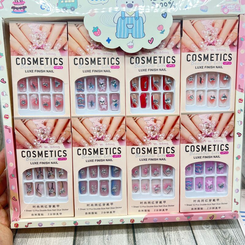 Nail art patches, fake nails, nail stickers with adhesive, removable nail decals for students and adults, shiny nail art Nail art patches, fake nails, nail stickers with adhesive, removable nail decals for students and adults, shiny nail art