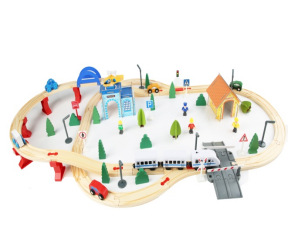 Bloques de construcción educativos de juguetes de trenes para niños de 4 a 6 años, juego de vías de tren para niños y niñas, venta al por mayor transfronteriza.