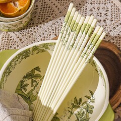 康陌（KANGMO）绿色田园风陶瓷筷子高颜值公筷防霉耐高温家用防滑
