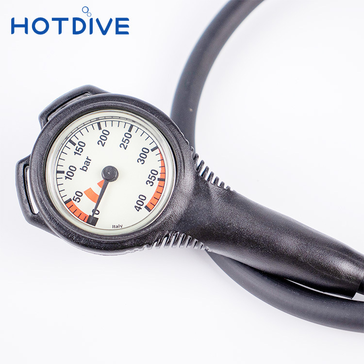 Hotdive Italia importó el salto luminoso solo indicador común del indicador de presión de aire que bucea el indicador de presión residual del indicador de presión calibrador de repuesto