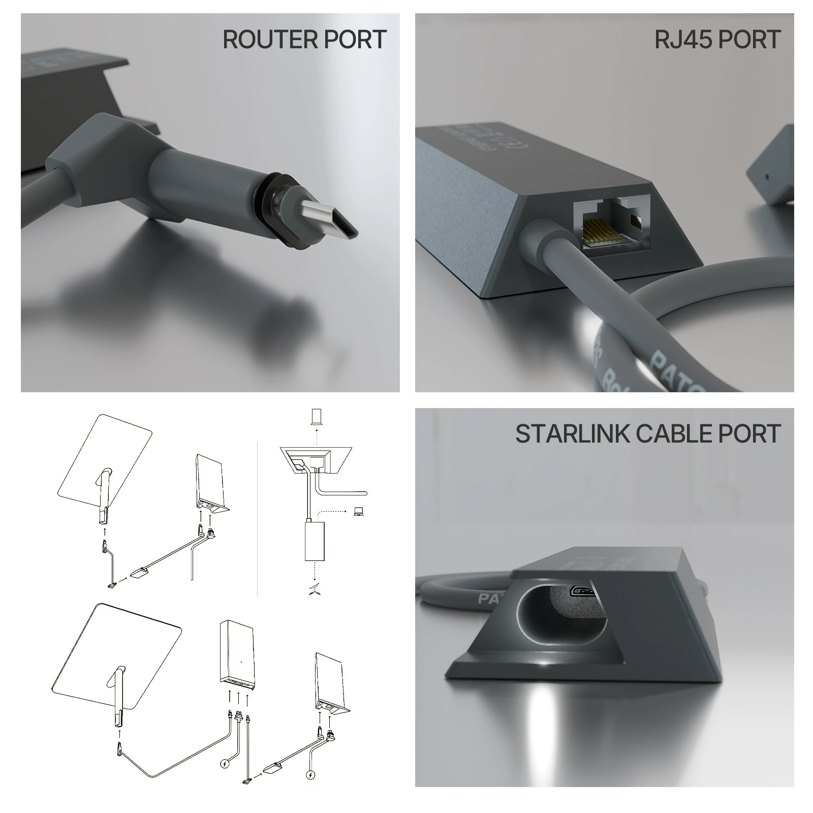 Кроссбордный горячий спрос Ethernet GEN2 адаптер RJ45 Ethernet Starlink V2 вторая версия интернет кабель разъем