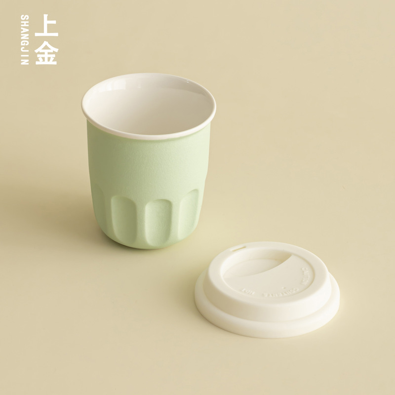 上金 少女ins风陶瓷杯情侣马克杯拿铁咖啡杯手握陶瓷手冲咖啡杯|undefined