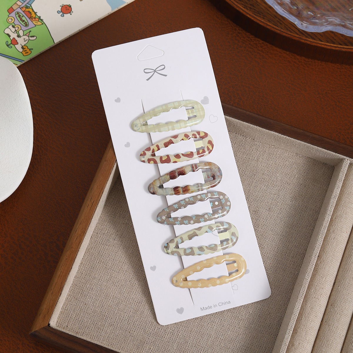Wave small water drop coffee color [6 pieces]
