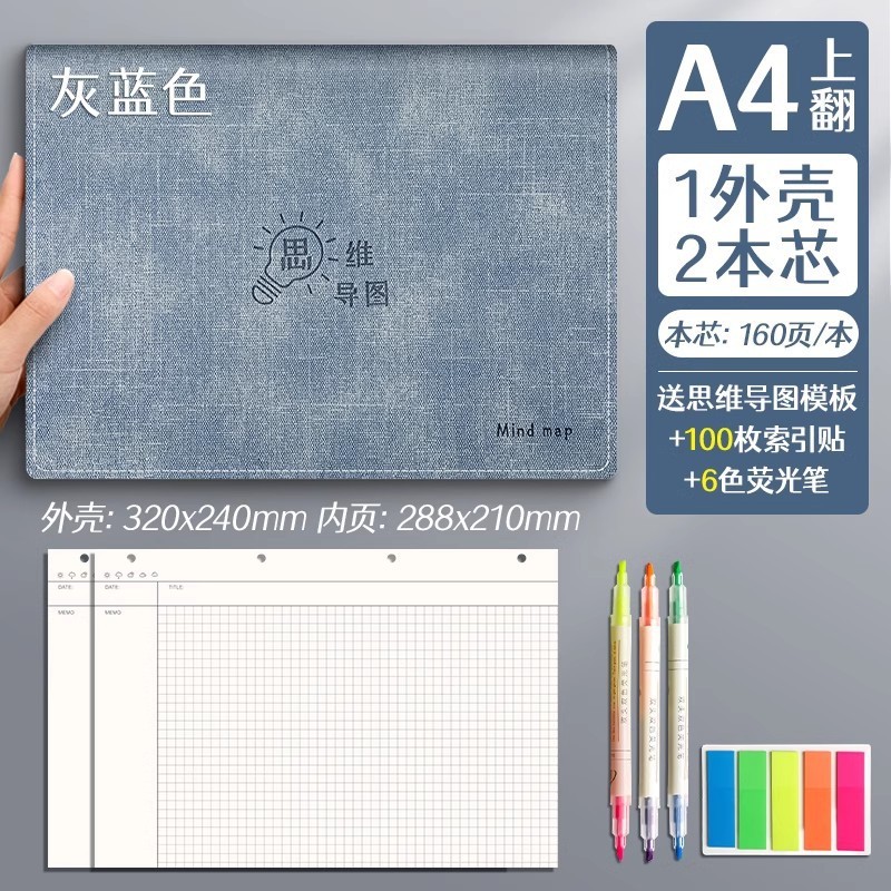 B 5思惟導図バインダーはメッシュの方眼ノートのソフトケースの大学院受験のA4を取り外して芯のノートを交換することができます。|undefined