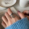 Tide, retro fashionable design adjustable ring, for luck, on index finger