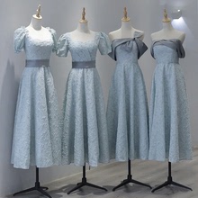 法式伴娘服女2022新款冬季小眾高級姐妹團禮服平時可穿顯瘦小個子