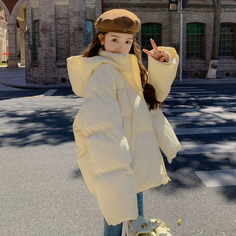 Маленькая хлопчатобумажная одежда женская 2024 новая зимняя куртка толстая зимняя хлопчатобумажная короткая свободная хлебная одежда