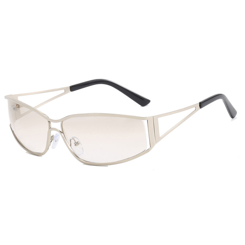 Amazon's Cross-Border Hot-Selling Y2K Millennium Fashion Sunglasses with a Futuristic Tech Vibe and a Hot Girl Style in Stainless Steel