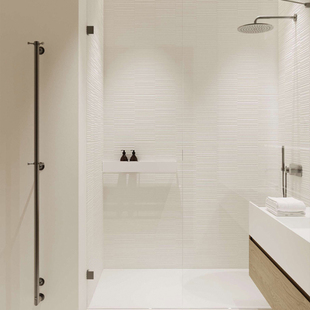 Light Luxury Cream White Grid Full-Body Brick Striped Slate Wall and Floor Tiles for Kitchen, Bathroom, and Balcony with Brushed Texture