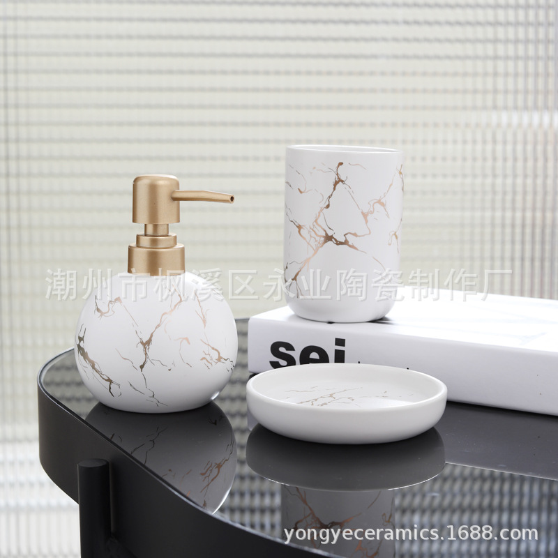 Simple Nórdico Marbling Baño de cerámica jabonera lavado Home Hotel traje de lavado