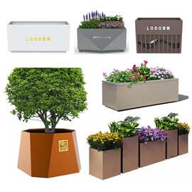 源头厂家定制移动组合景观花箱树池景区步行街公园不锈钢户外花箱