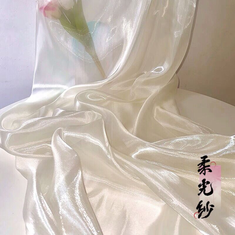 Soft Light Gauze Pearlescent Soft Organza Fabric Designer Fabric High-End Antique Wedding Photo Background Cloth DIY