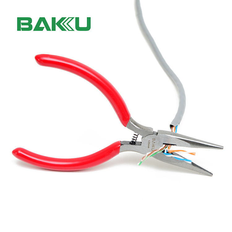 巴酷BK-071手工钳尖嘴钳胶柄长嘴钳维修家用手动DIY工具老虎钳5寸