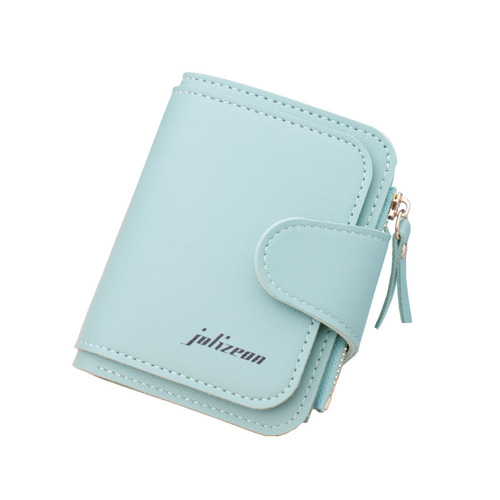 Short women's button wallet with zipper student wallet women's tri-fold women's wallet cross-border multi-card slot mini