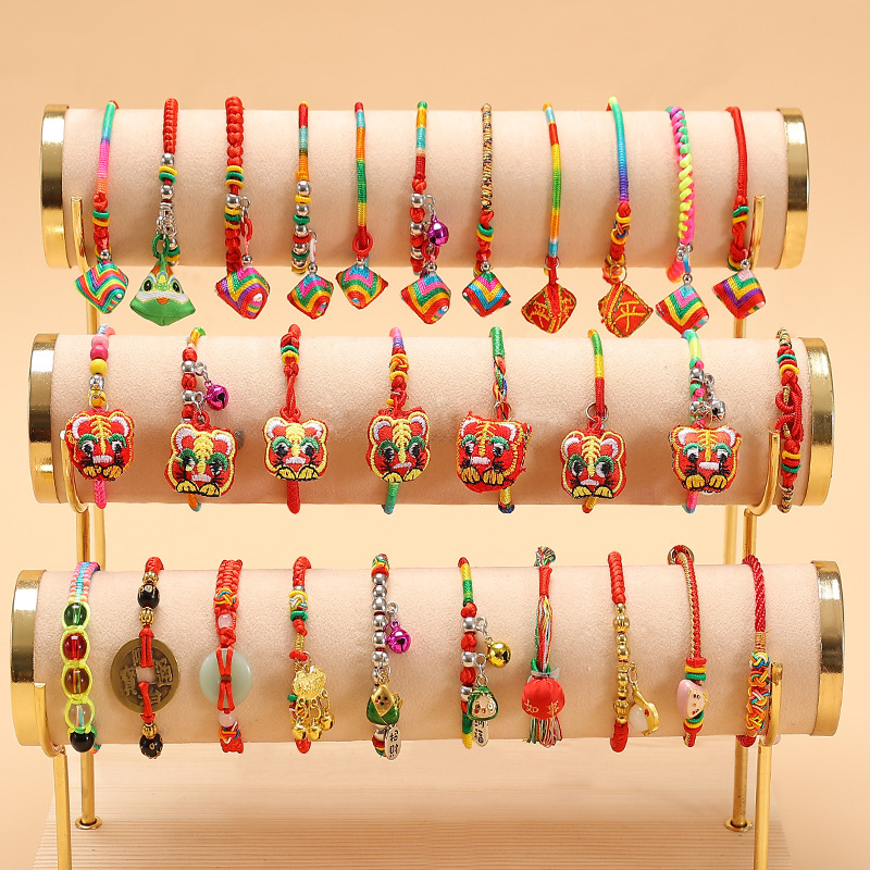 Dragon Boat Festival colorful rope bracelet children baby hand woven red rope adult tiger zongzi sachet hand rope wholesale