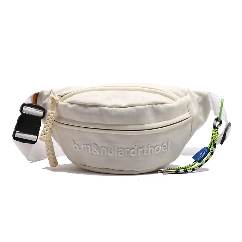 Bolsa de lona para mujeres 2025, nuevo estilo coreano de bolso de mochila deportiva casual popular, bolso de pecho de fuego, bolso de cintura de alta calidad