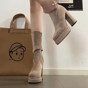 11cm����ˮ̨��ѥŮ�A�^�ָ������ɫ����������Ͳ��ѥ�Ӻ�ɫ