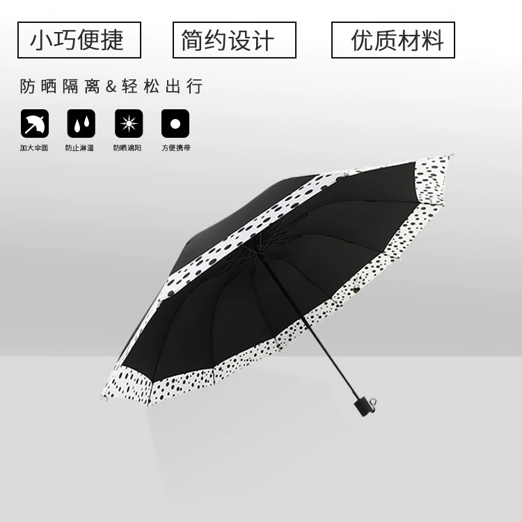 10-костяный негабаритный зонт в горошек