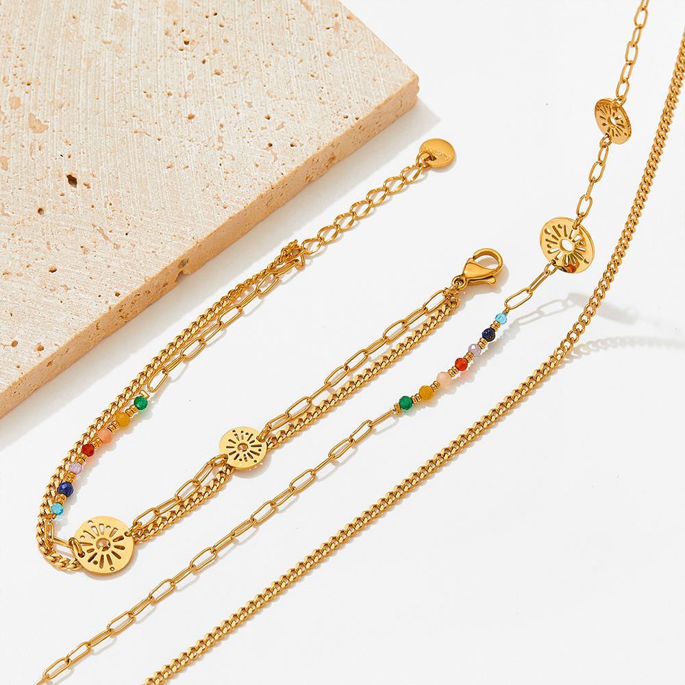 Simple Style Flower Stainless Steel Plating Womenu0027S Anklet 1 Piece