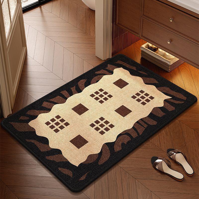 Woven linen bathroom sink door kitchen non-slip mat, vintage household bathroom absorbent quick-dry floor mat Woven linen bathroom sink door kitchen non-slip mat, vintage household bathroom absorbent quick-dry floor mat